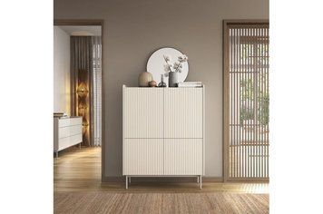 Комод високий Level 4-дверний 4D/103 Беж/дуб сканді 4D/103 Беж/дуб сканді фото