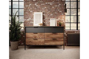 Комод Milton з 6 шухлядами 6S/138 Каштан/антрацит 6S/138 Каштан/антрацит фото