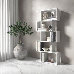 Полиця для книг, стелаж на 5 комірок M-12, Білий M-12 фото