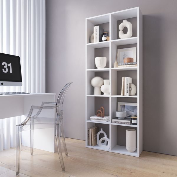 Полиця для книг, стелаж на 10 комірок M-1, Білий M-1 фото